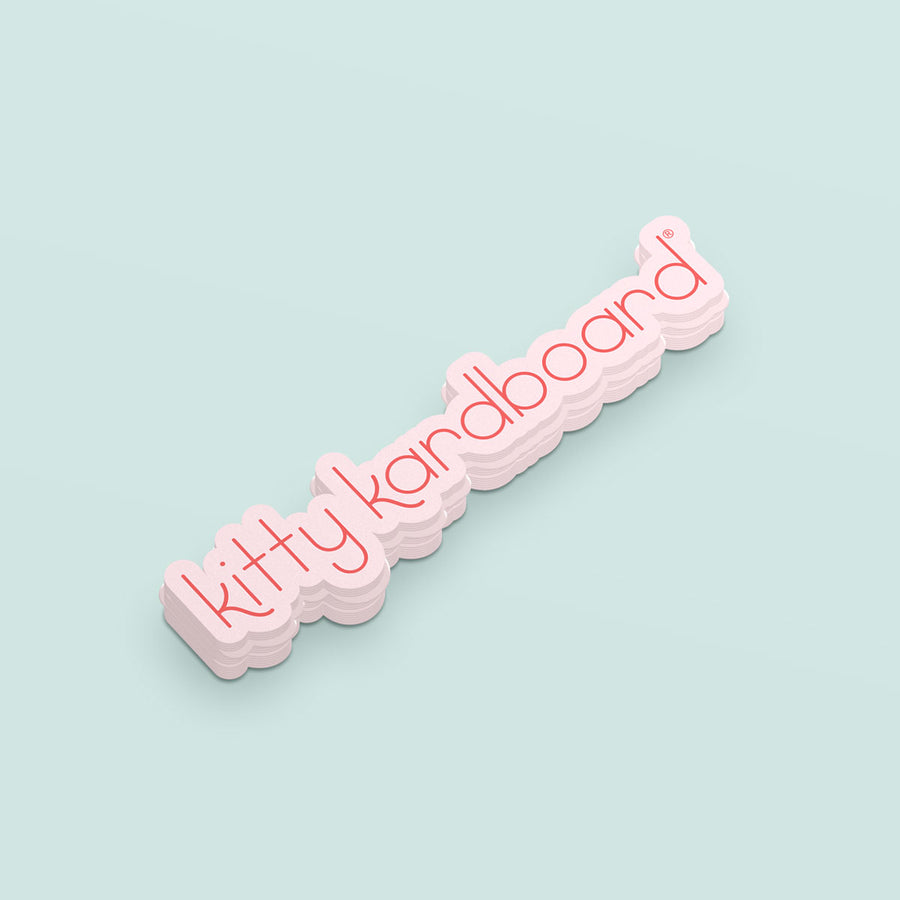'Kitty Kardboard' Logo Sticker - Pink