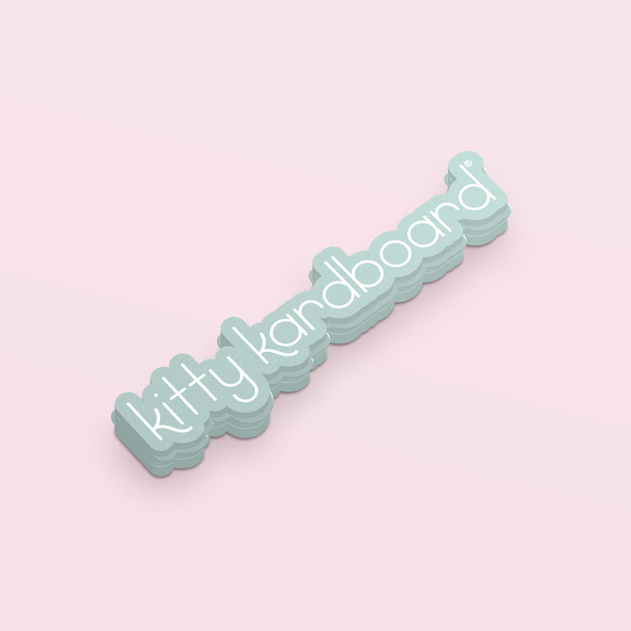 'Kitty Kardboard' Logo Sticker - Sage