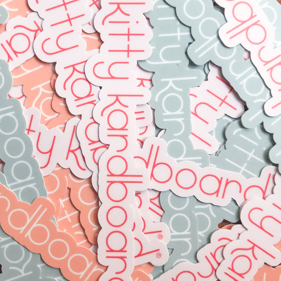 'Kitty Kardboard' Logo Sticker - Pink