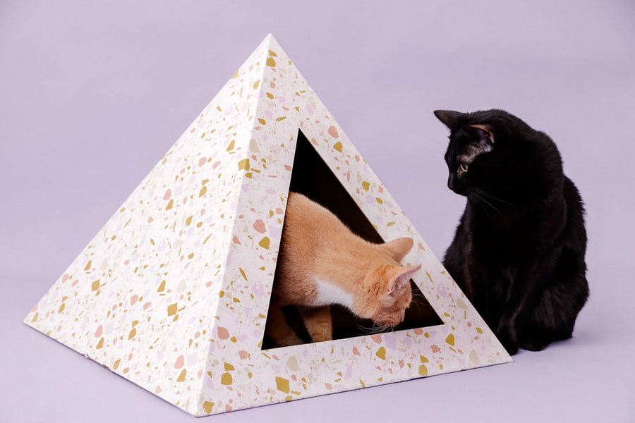'Terrazzo' Cardboard Cat Pyramid