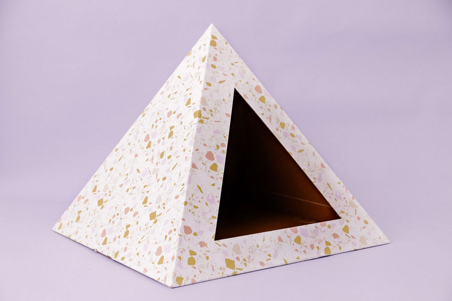 'Terrazzo' Cardboard Cat Pyramid