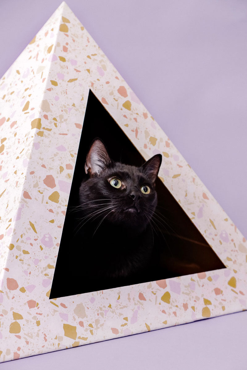 'Terrazzo' Cardboard Cat Pyramid